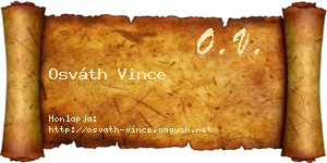 Osváth Vince névjegykártya